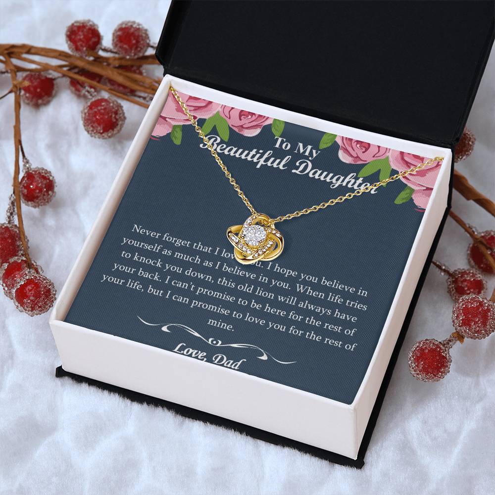 The Best Gift For Your Daughter - - Dad To Daughter Necklace Jewelry Gift Love Dad To Dau Love Knot Necklace
