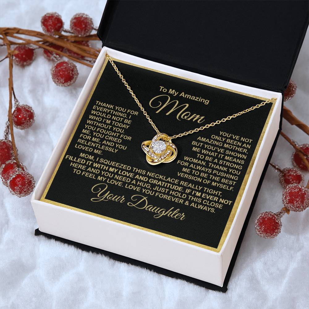 Gift For Amazing Mom Gift For Mom From Daughter 1 Love Knot Necklace