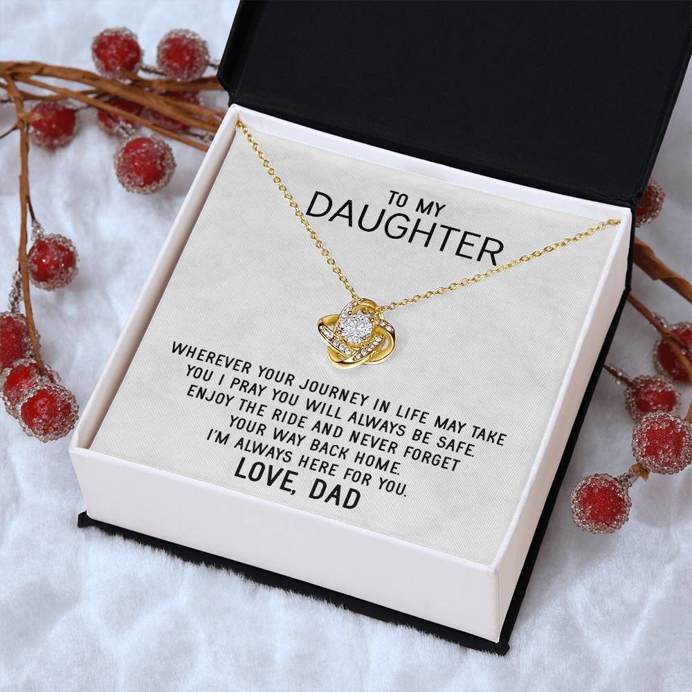 To My Daughter Necklace Gift From Dad Mothers Day Gift For Daughter From Father Sentimental Jewelry Gifts For Dad - Love Knot Necklace