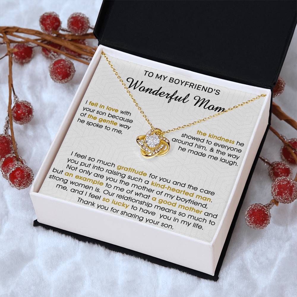 Gift For Boyfriend's Mom Gentle Way Hearted Man Love Knot Necklace Love Knot Necklace