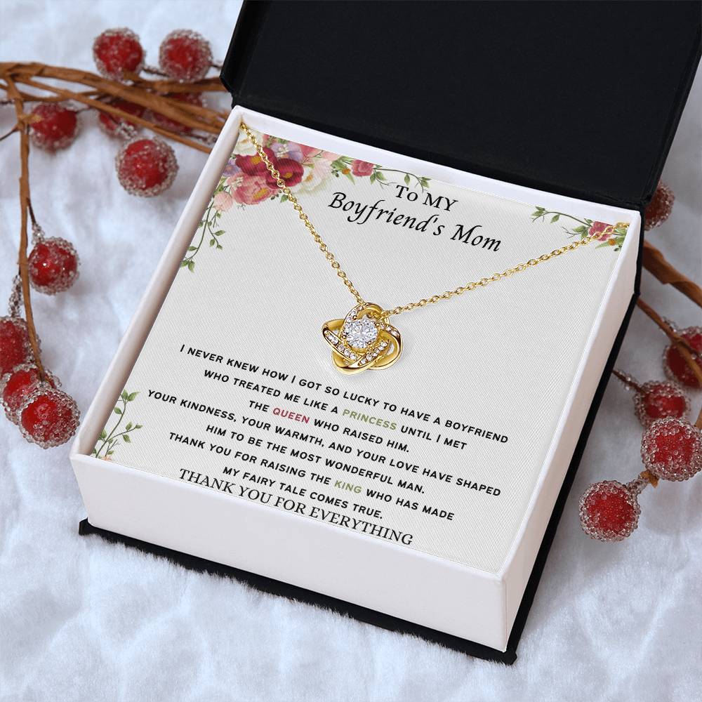 To My Boyfriend's Mom Necklace Love Knot Necklace