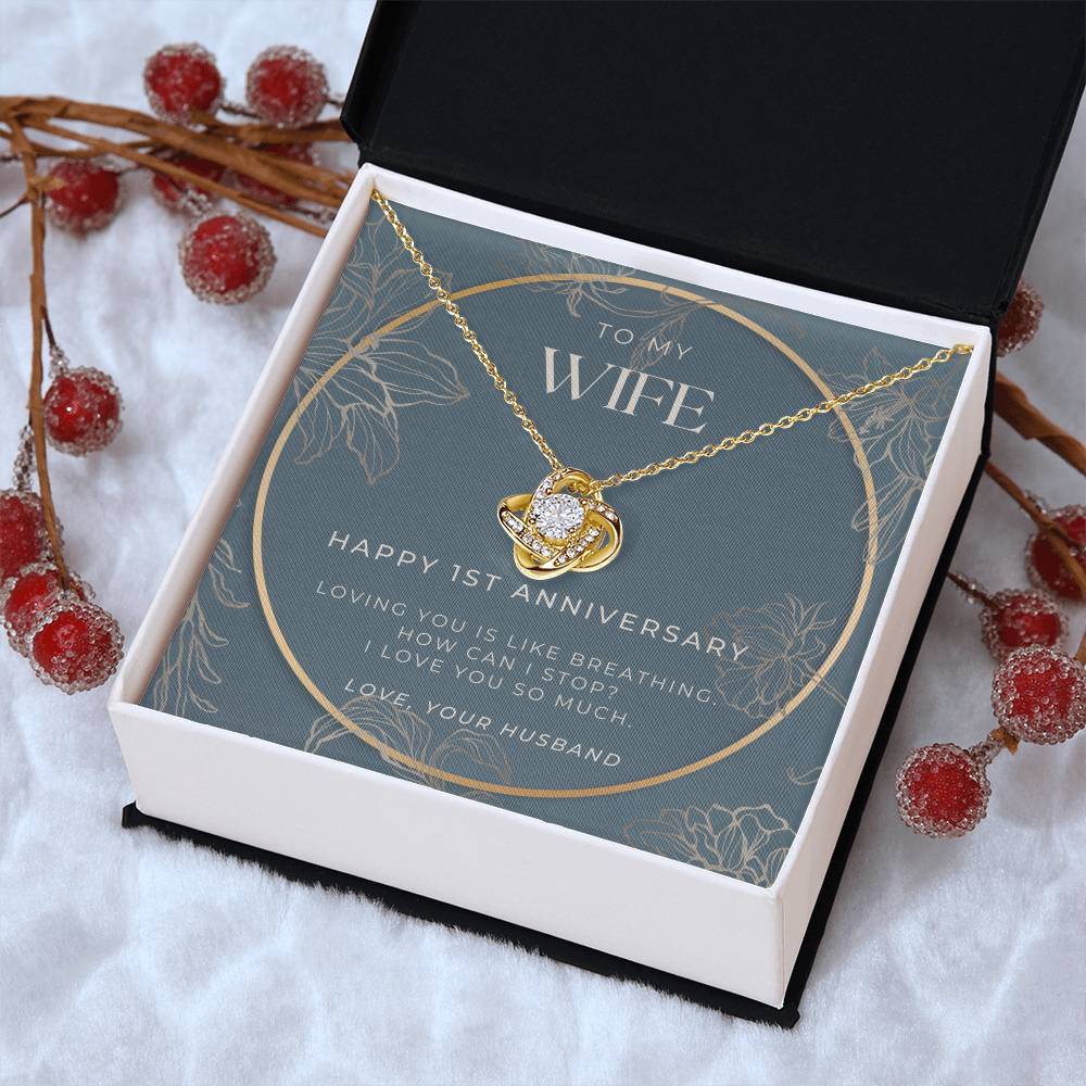 1 Year Anniversary Gift For Wife 1 Year Anniversary Gifts 1 Year Wedding Anniversary Gift Ideas 1St Wedding Anniversary Gift F(12) Love Knot Necklace