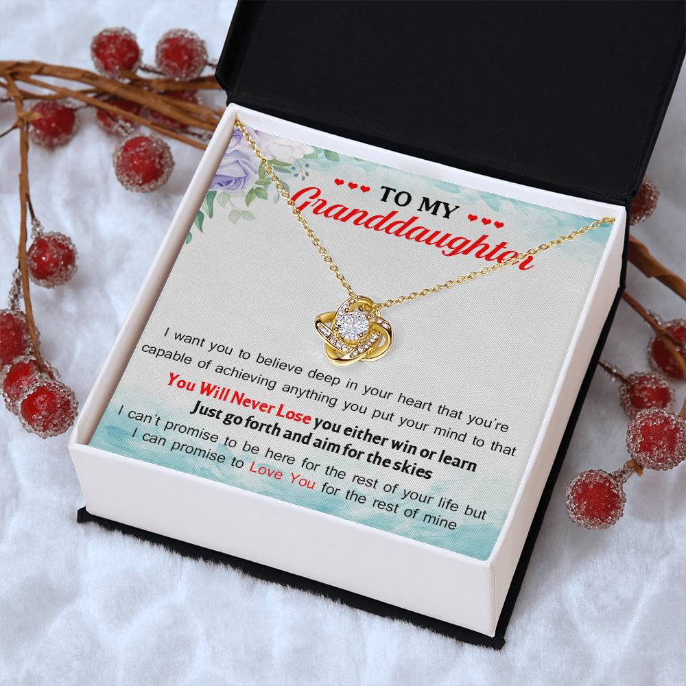 To My Granddaughter I Can Promise To Love You For The Rest Of Mine Love Knot Necklace