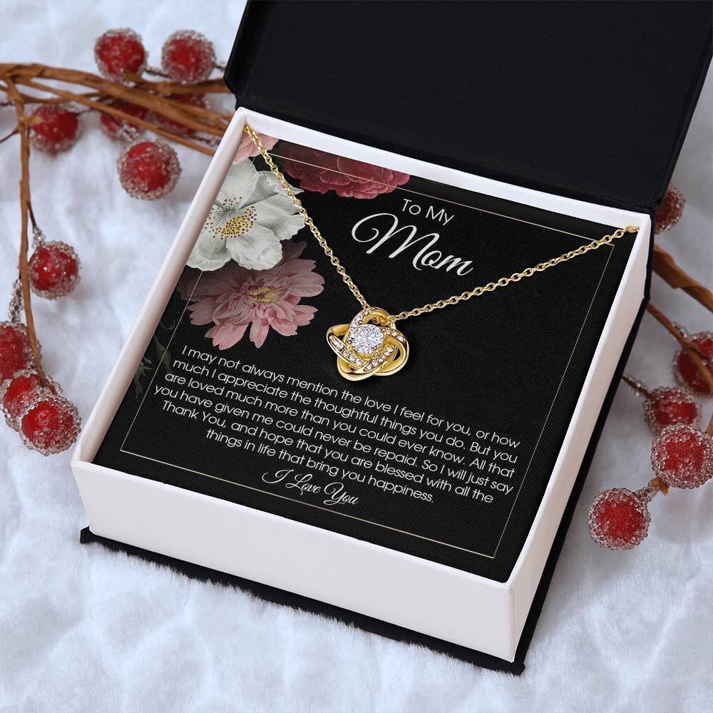 To My Mom Necklace Gift For Mom From Son Or Daughter Sentimental Gift For Birthday Mother's Day Love Knot Necklace