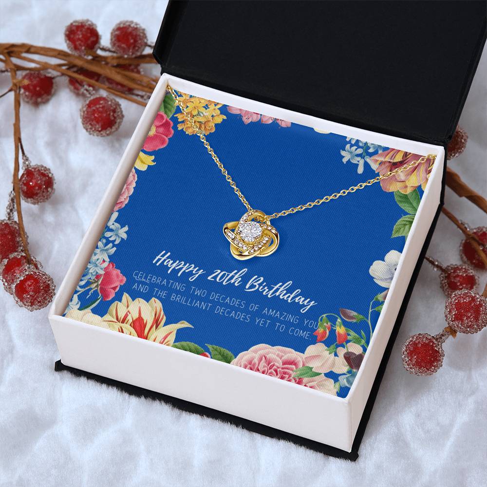 20Th Birthday Gifts For Women Necklace For Her 2 Decade Jewelry 20 Years Old 20Th Birthday Gift Necklace Jewelry Gift F Love Knot Necklace