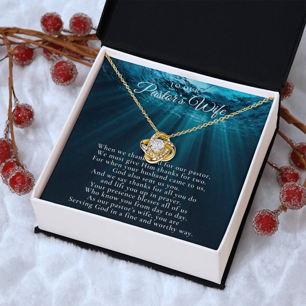 Pastors Wife Appreciation Gift Necklace Bible Study Gift Christmas Present For Pastors Wife Best Preacher Wife Gift Priest Wife Gift Love Knot Necklace
