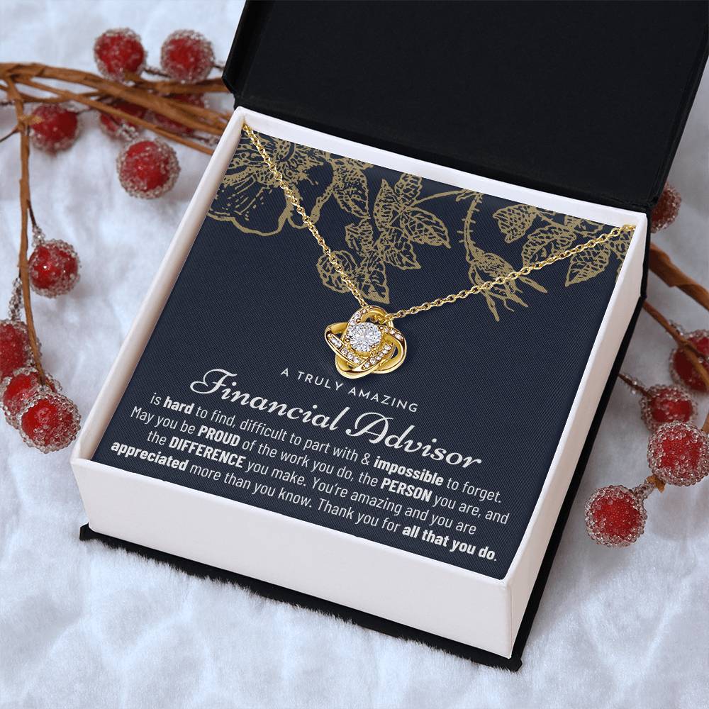 Financial Advisor Gift For Financial Advisor Gift Financial Advisor Appreciation Gift Love Knot Necklace