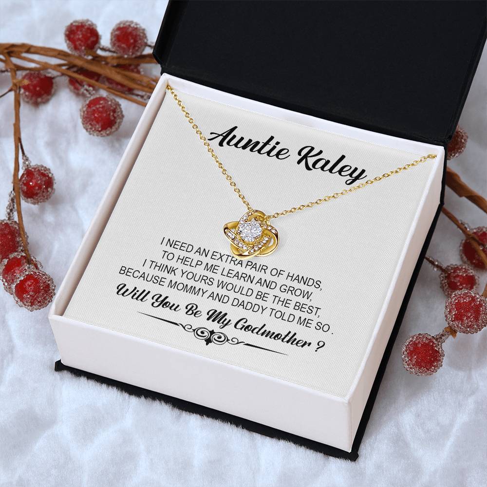 Customize Will You Be My Godmother Necklace For Godmother Godmother Proposal Gift Godmother Love Knot Necklace