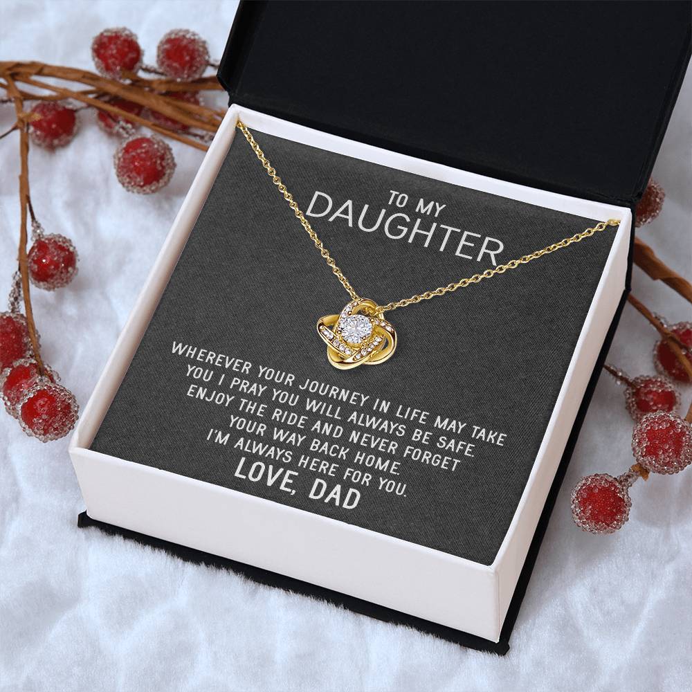 To My Daughter Necklace Gift From Dad Mothers Day Gift For Daughter From Father Sentimental Jewelry Gifts For Dad To Da Love Knot Necklace