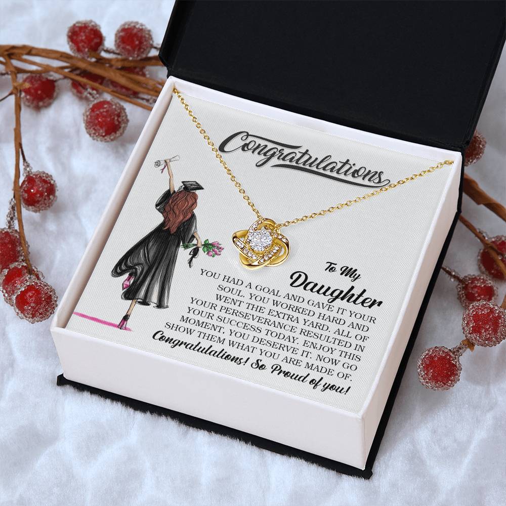 To My Daughter Graduation Gift Graduation Necklace For Her College Graduation Gift High School Senior Graduation Love Knot Necklace
