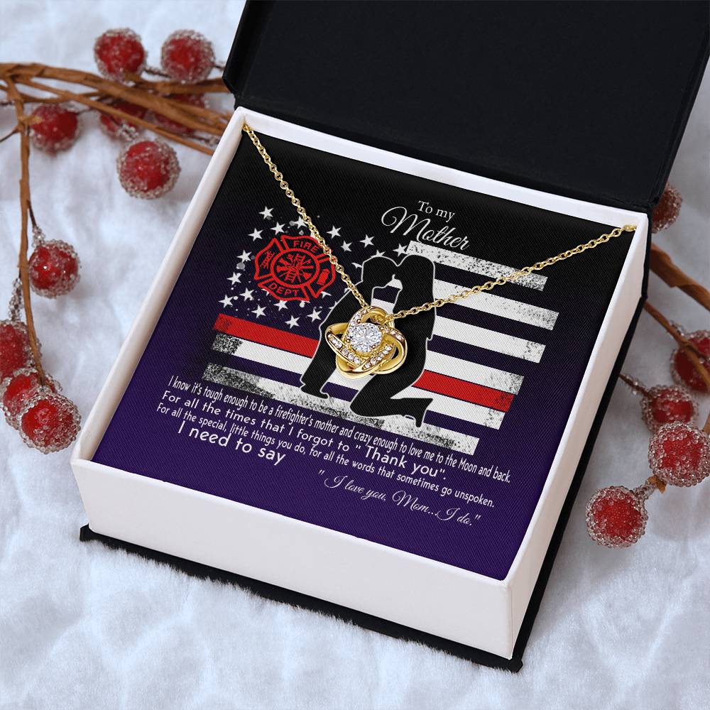 Gift For Firefighter's Mom - Love Knot Necklace Love Knot Necklace