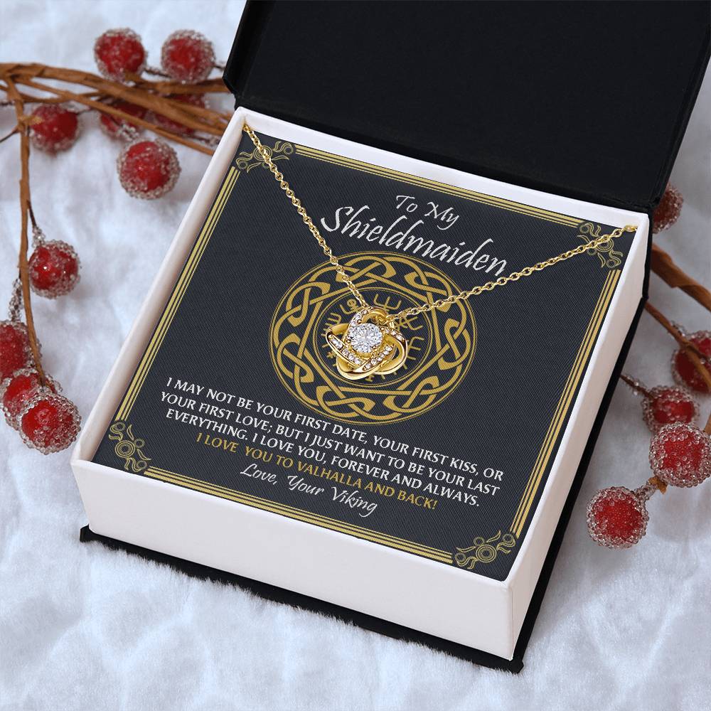 To My Shieldmaiden Knot Necklace Gift For Wife Girlfriend Anniversar Love Knot Necklace
