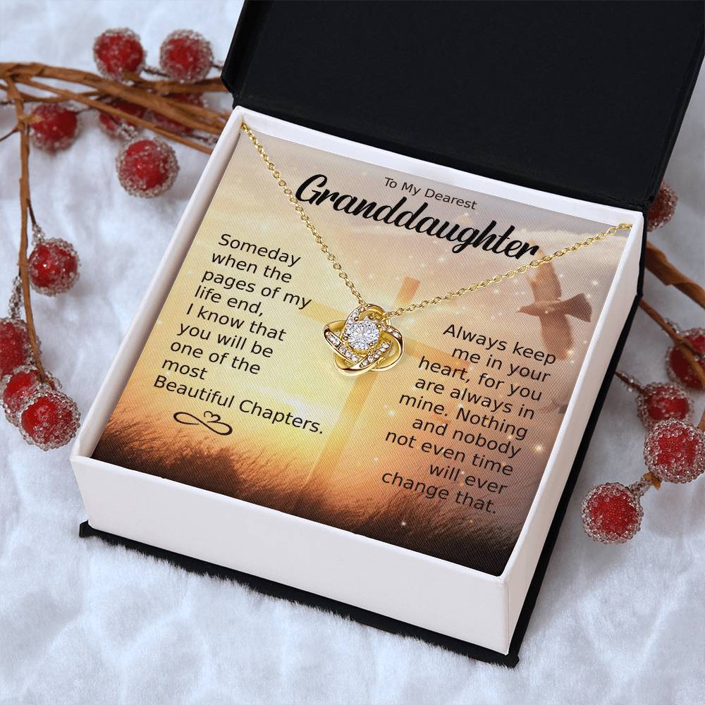 To My Dearest Granddaughter Necklace Gift For Granddaughter Granddaughter Birthday Gift Graduation Gift Love Knot Necklace