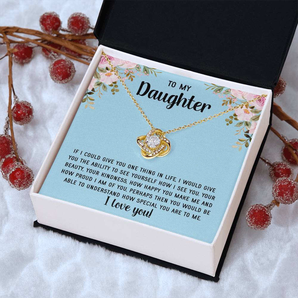 To My Daughter Necklace Gift From Mom Mothers Day Gift For Daughter From Mother Sentimental Jewelry Gifts For Daughter From Mom 7 Love Knot Necklace