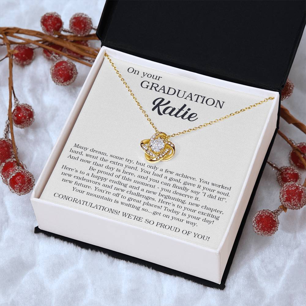 Customize Graduation Gift For Her Graduation Gift High School Graduation Sentimental Graduatio Love Knot Necklace