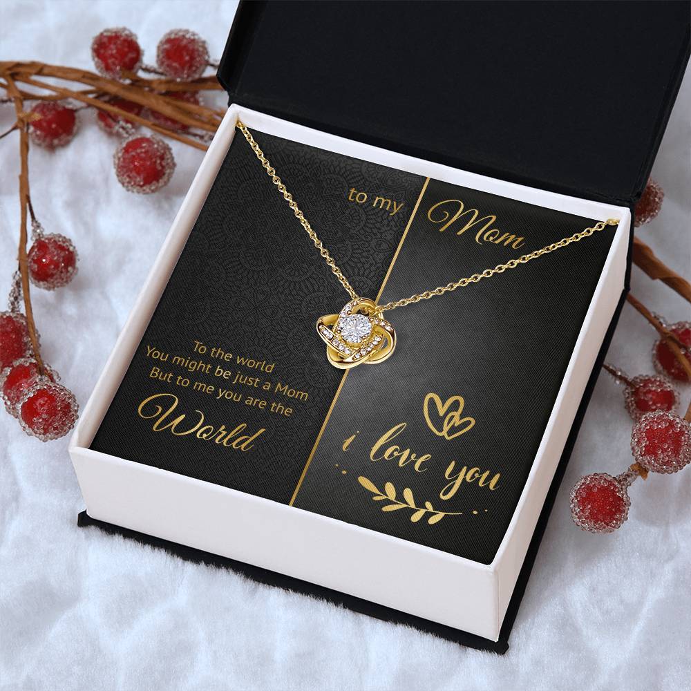 To My Mom - World - Loveknot Necklace Love Knot Necklace
