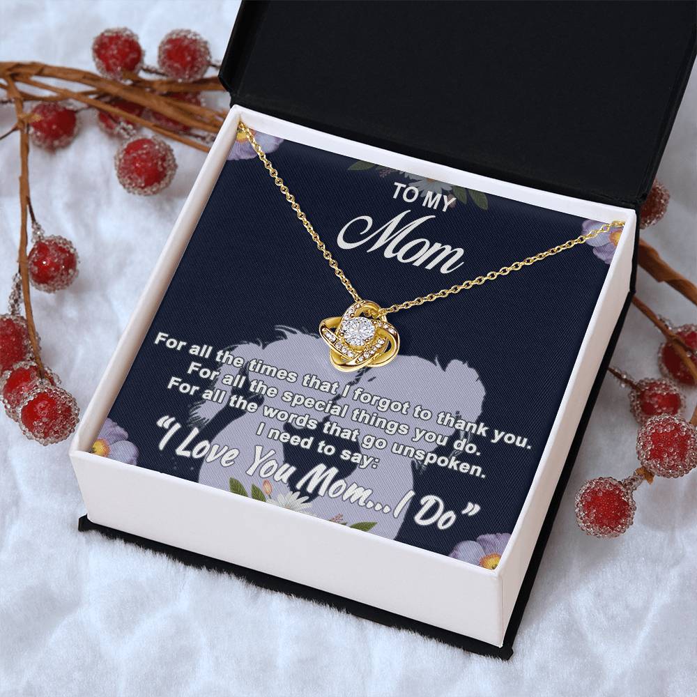 To My Mom For All The Times High-Quality Necklace With A Special Message Card Love Knot Necklace