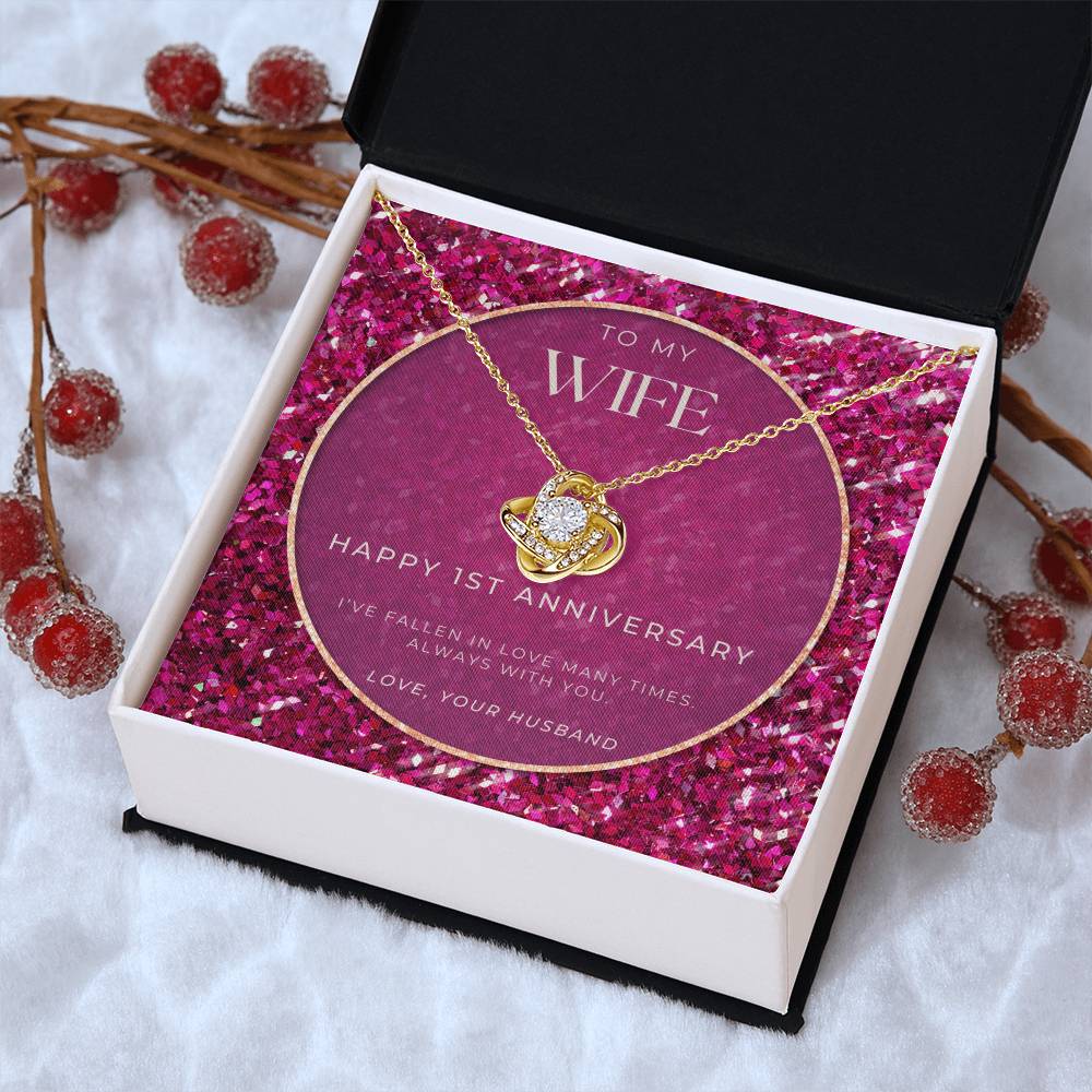 1 Year Anniversary Gift For Wife 1 Year Anniversary Gifts 1 Year Wedding Anniversary Gift Ideas 1St Wedding Anniversary Gift F(5) Love Knot Necklace