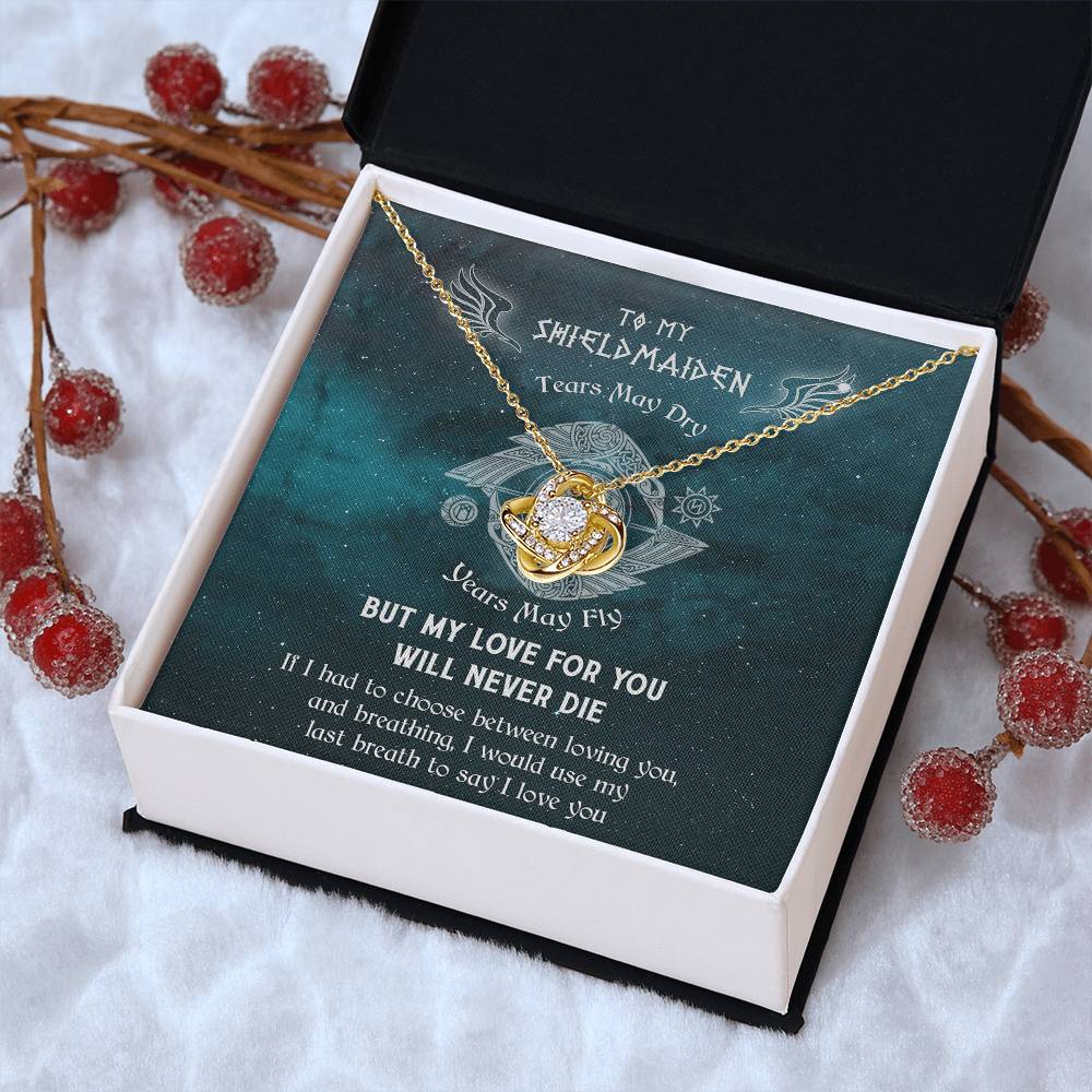 To My Shieldmaiden Knot Necklace - Norseman - Viking - Gift For Wife - Mythology Love Knot Necklace