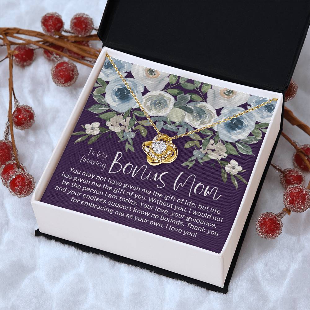 Bonus Mom Necklace Mothers Day Gift Daughter To Mom Gift Bonus Mom Step Mom Gift Present For Stepmom On Mothers Day Stepmom Necklace Love Knot Necklace