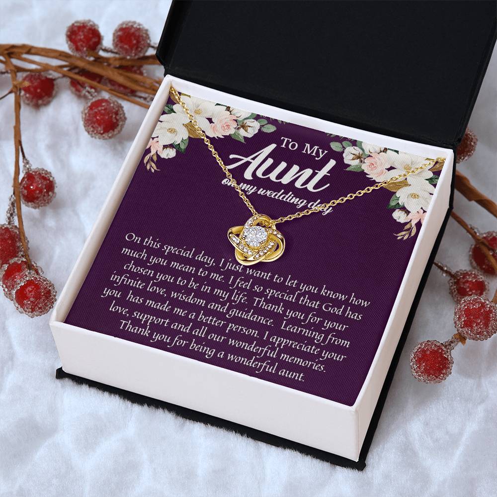 To My Aunt On My Wedding Day Wedding Gift For Aunt From Bride Niece To Aunt Sentimental Gift Love Knot Necklace