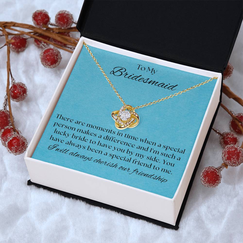 Bridesmaid For A Day Friends For Life(1) Love Knot Necklace