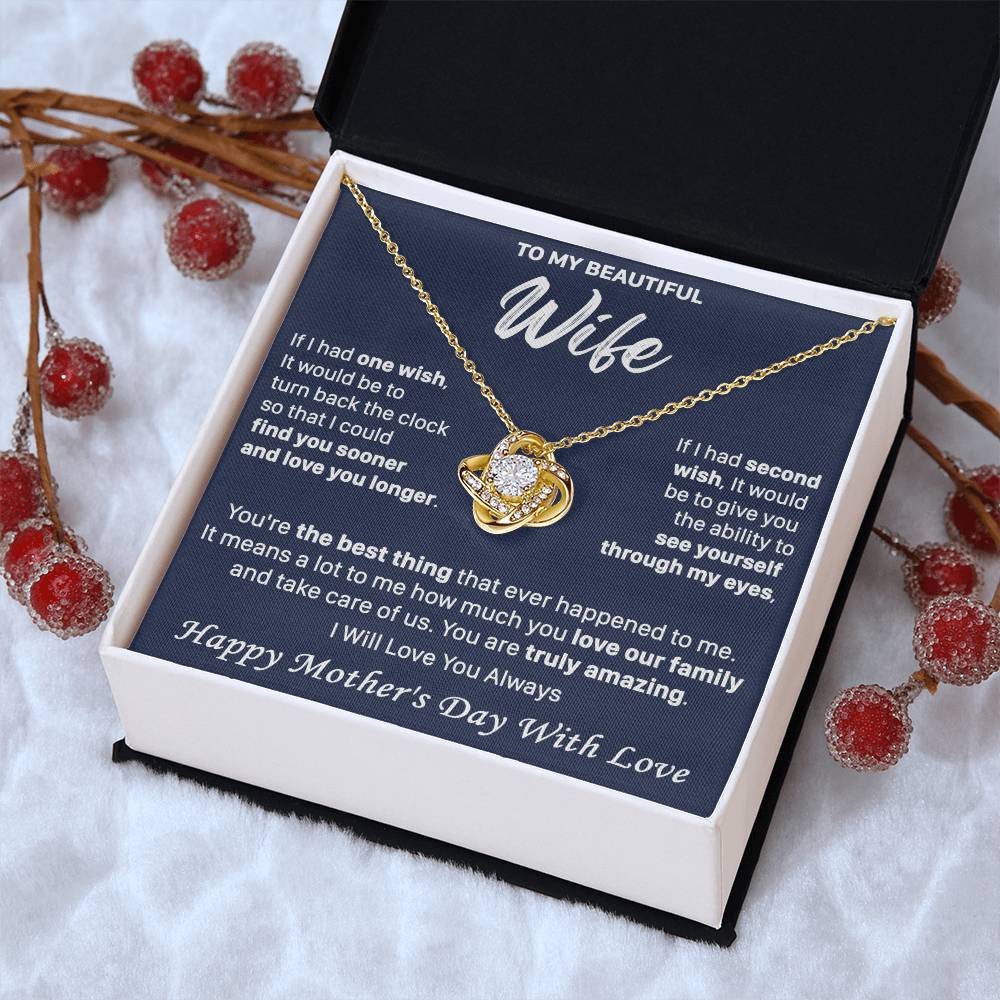 Gift For Wife 2 Wish Amazing Happy Love Knot Necklace Love Knot Necklace
