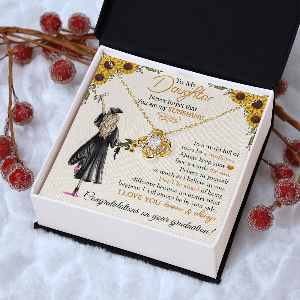 To My Daughter On Your Graduation Gift For Daughter From Mom Dad Daughter Graduatio Love Knot Necklace
