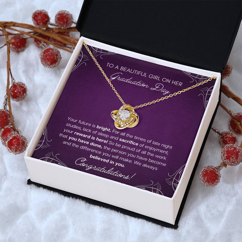 Graduation Gift - Bright Future Love Knot Necklace