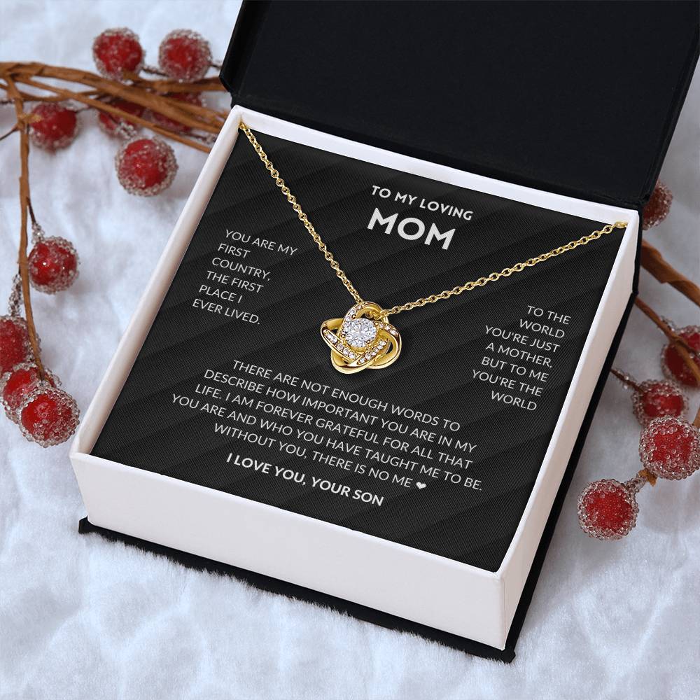 Without You There's No Me - Mother's Day Necklace Love Knot Necklace