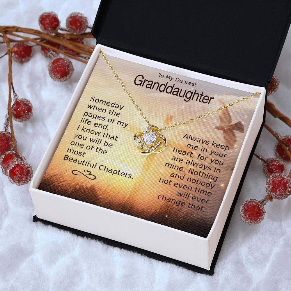 Granddaughter Most Beautiful Chapters Love Knot Necklace Love Knot Necklace