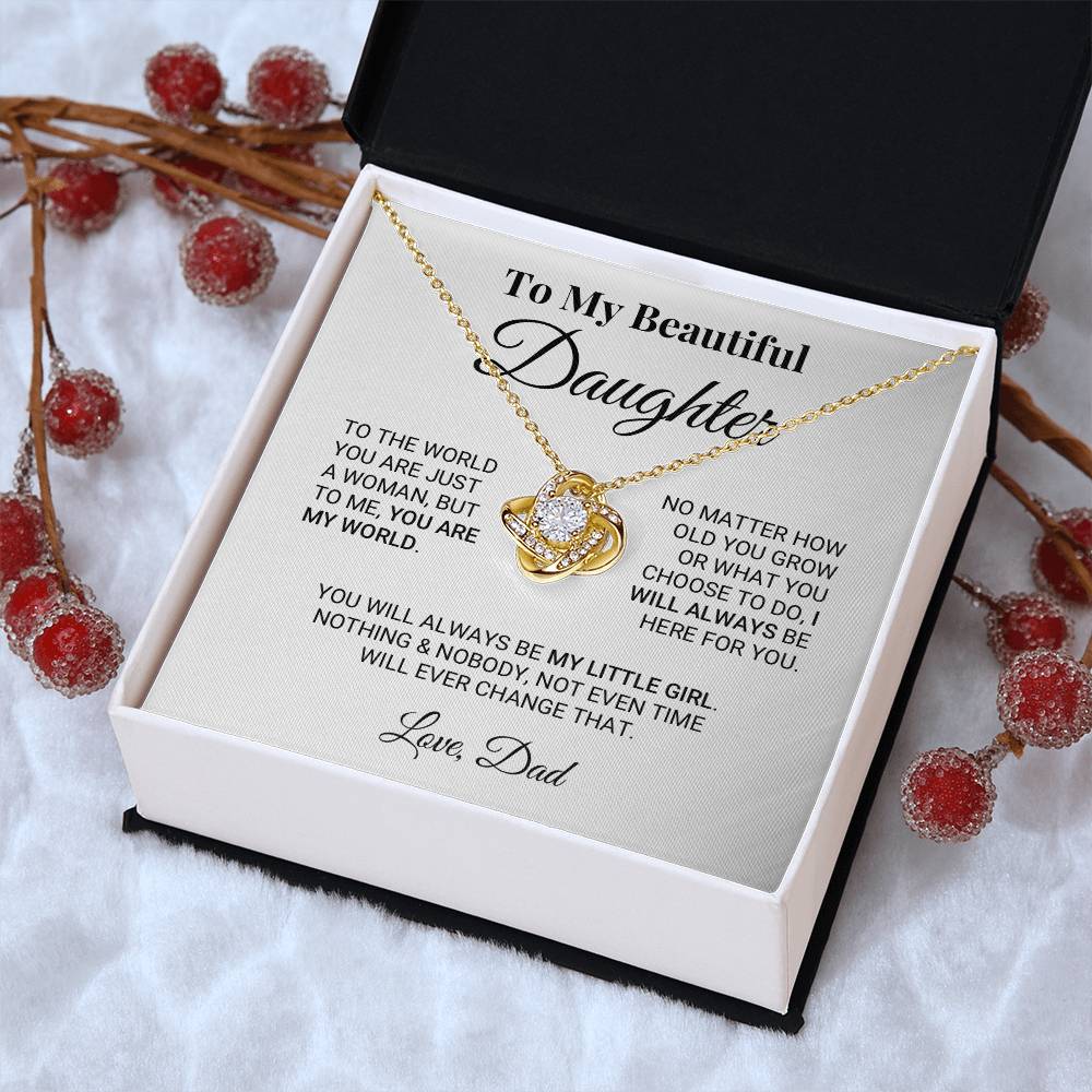 My Little Girl Daughter - Love Knot Necklace