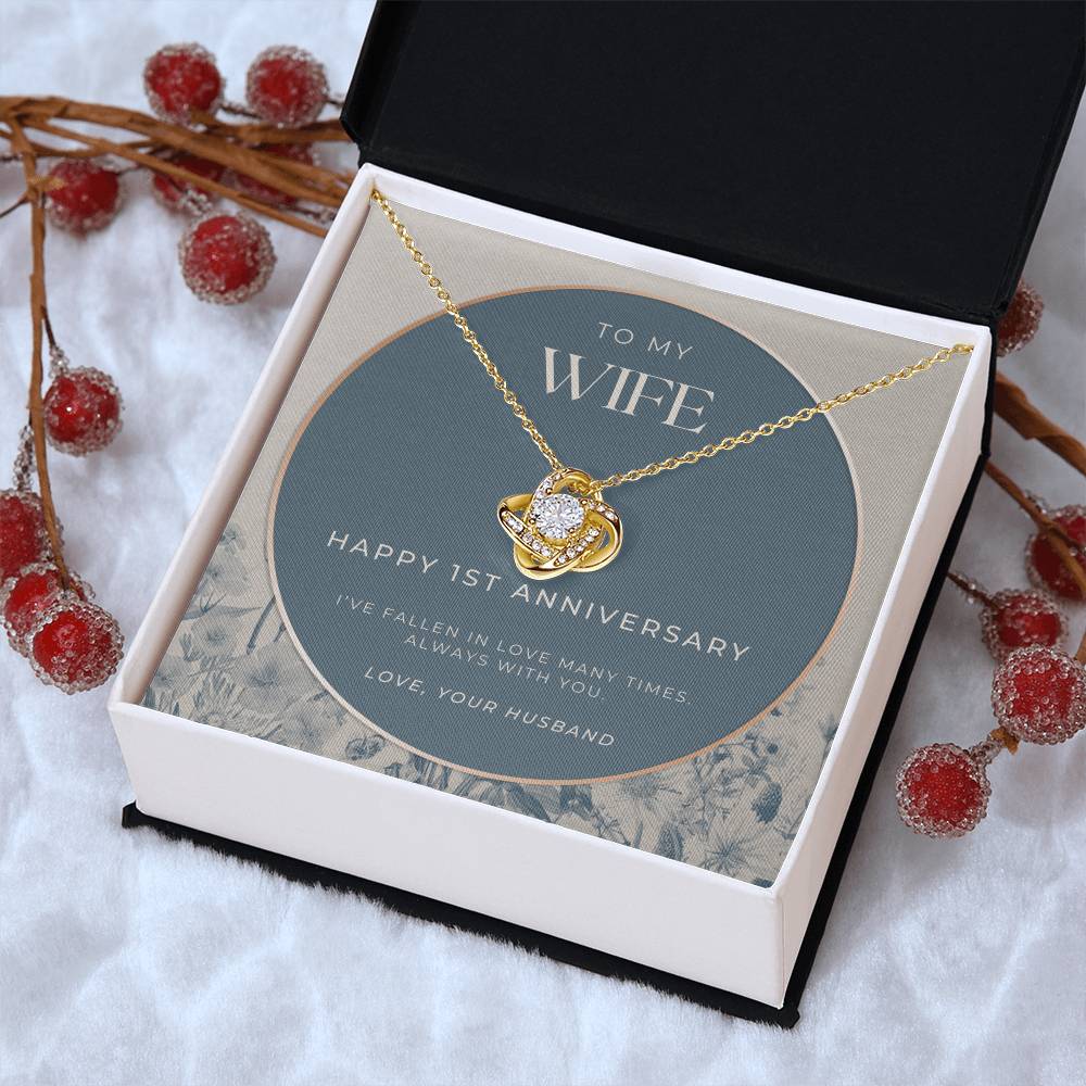 1 Year Anniversary Gift For Wife 1 Year Anniversary Gifts 1 Year Wedding Anniversary Gift Ideas 1St Wedding Anniversary Gift F(2) Love Knot Necklace