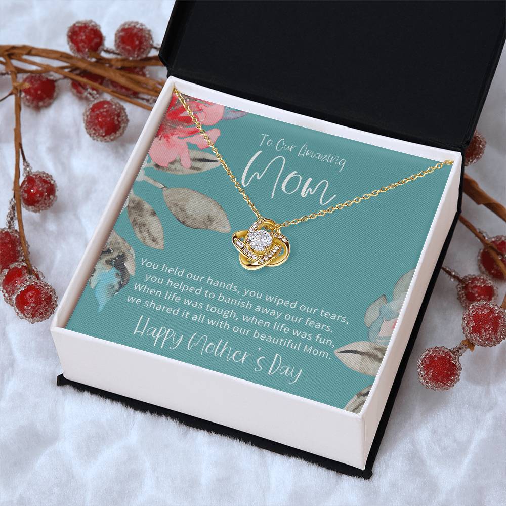 To Our Amazing Mom Mothers Day Gift From Children Gift For Mom On Mothers Day Sentimental Gift For Mom Mom Gift From Sondaughter Love Knot Necklace