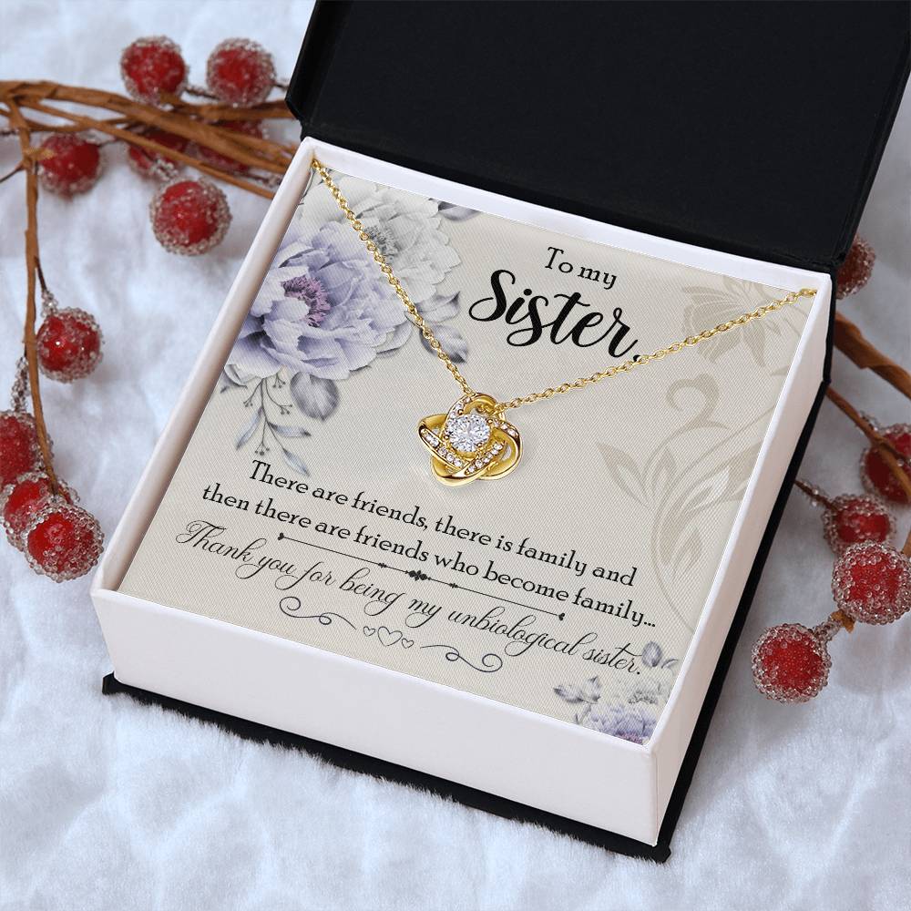 To My Unbiological Sis Love Knot Necklace
