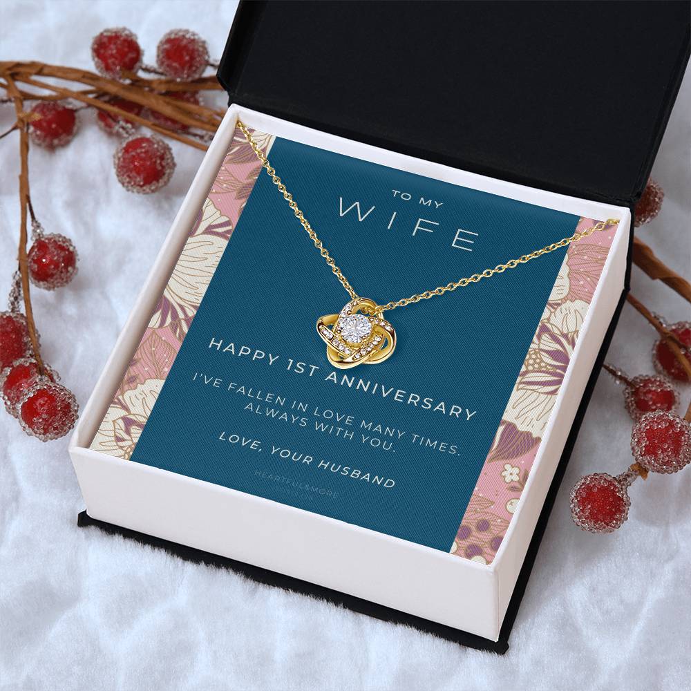 1 Year Anniversary Gift For Wife 1 Year Anniversary Gifts 1 Year Wedding Anniversary Gift Ideas 1St Wedding Anniversary Gift F(8) Love Knot Necklace