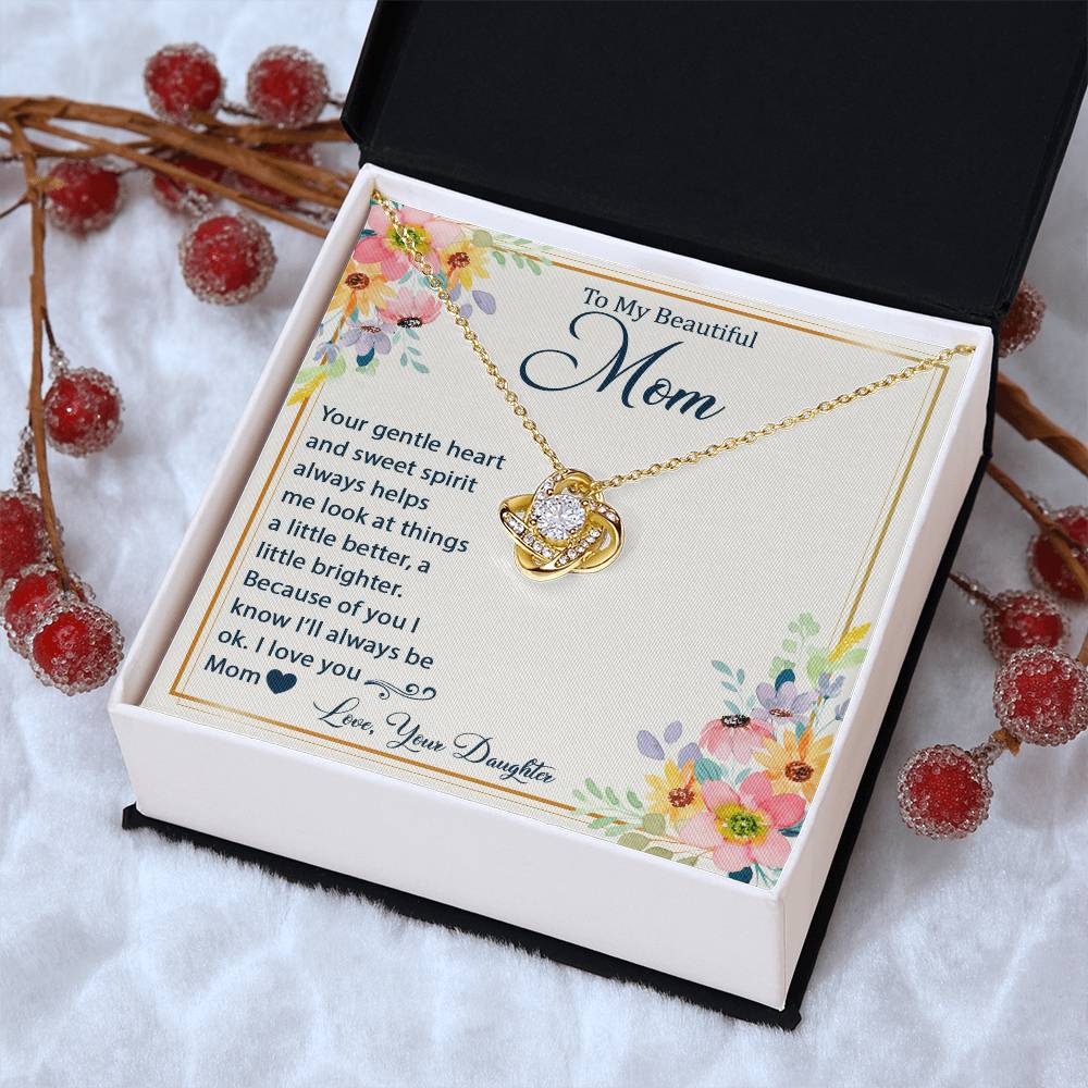 Mother's Day Happy Birthday Or Just T Say Mom I Love You Love Knot Necklace