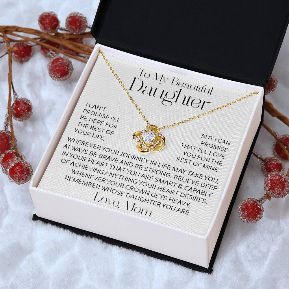 To My Beautiful Daughter Necklace Daughter Gift From Mom Daughter Birthday Graduation Christmas Gift F Love Knot Necklace
