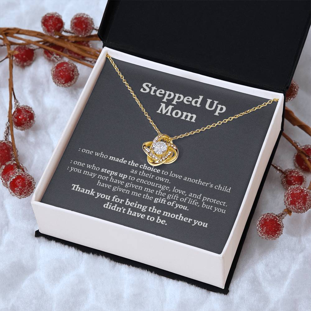 Meaningful Stepmom Gift Thank You Stepmom Bonus Mom Necklace Unbiological Mom Gift Love Knot Necklace
