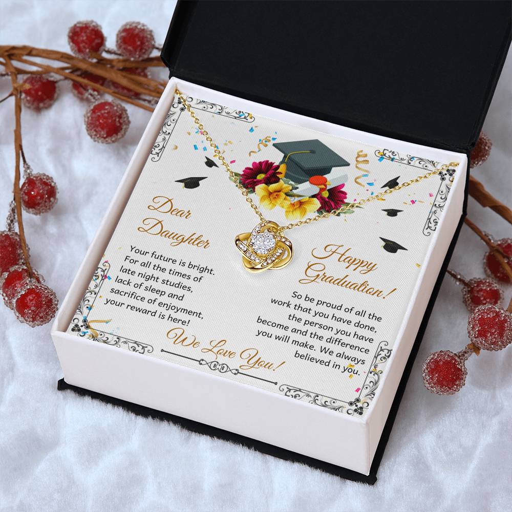 Dear Daughter - Happy Grad Love Knot Necklace