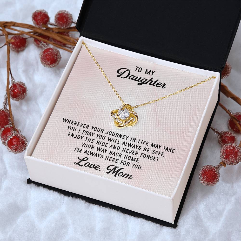 To My Daughter Necklace Gift From Mom Mothers Day Gift For Daughter From Mother Sentimental Jewelry Gifts For Daughter Love Knot Necklace