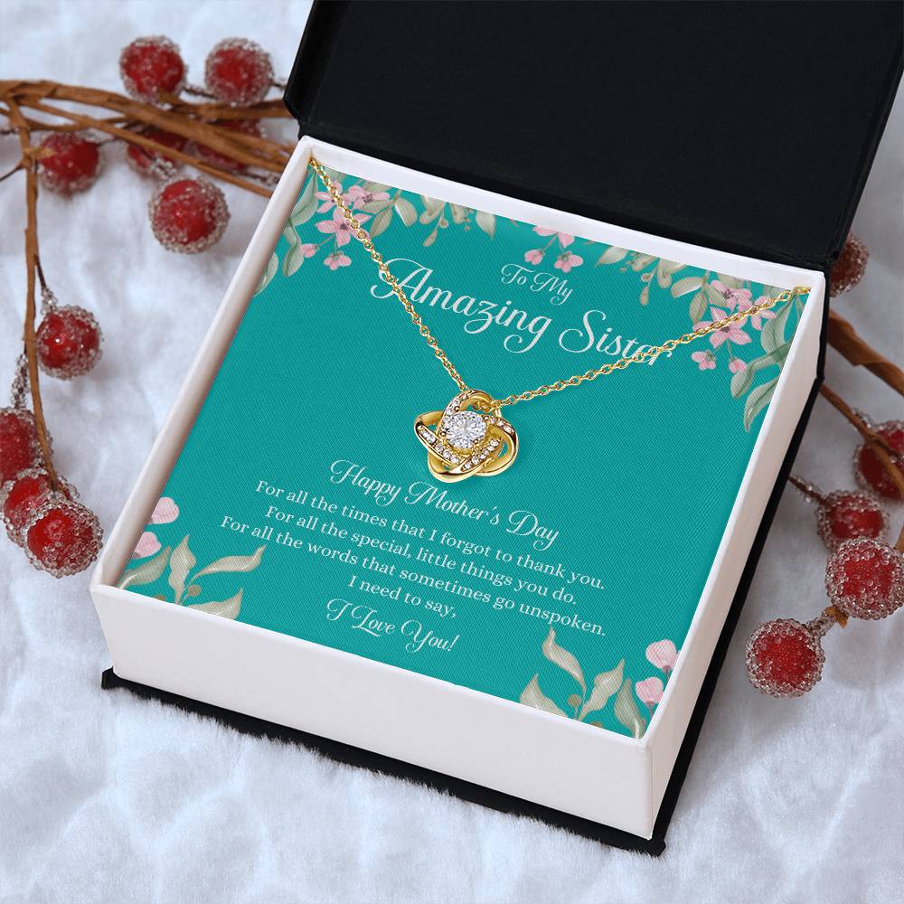 Mothers Day Gift For Sister Sister Mothers Day Gift Sister Necklace Gift On Mothers Day Sentimental Mothers Day Gift For Sister Jewelry Love Knot Necklace