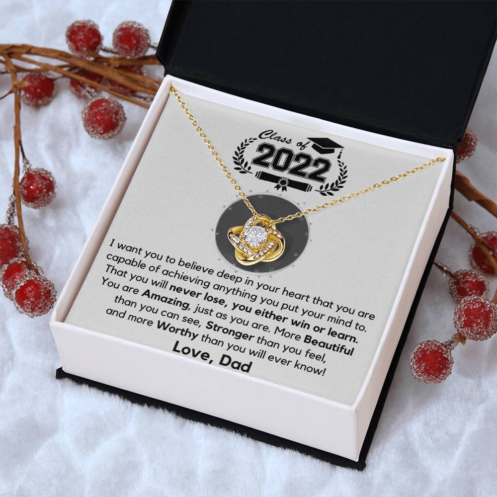 Just Released Class Of 2022 Graduation Gift From Dad Love Knot Necklace