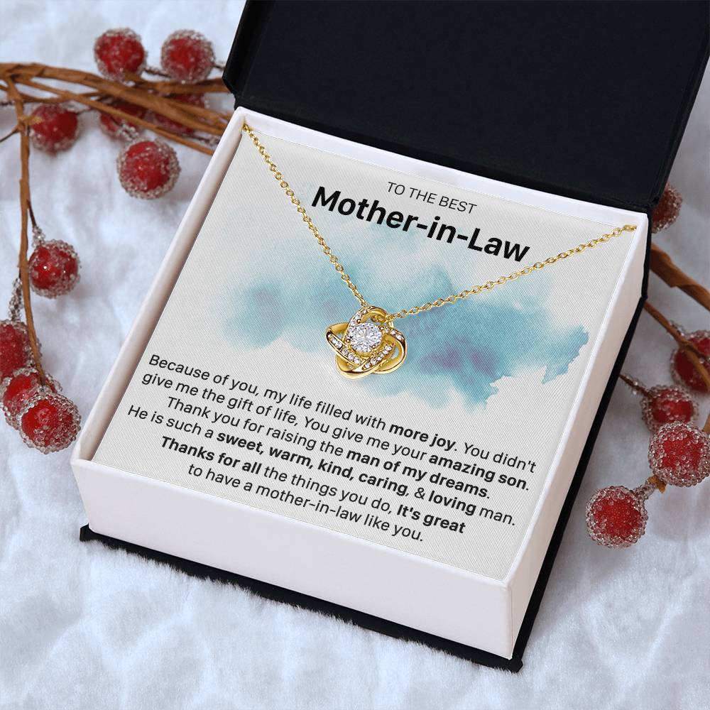 Gift For Mother-In-Law More Joy Sweet Warm Love Knot Necklace Love Knot Necklace