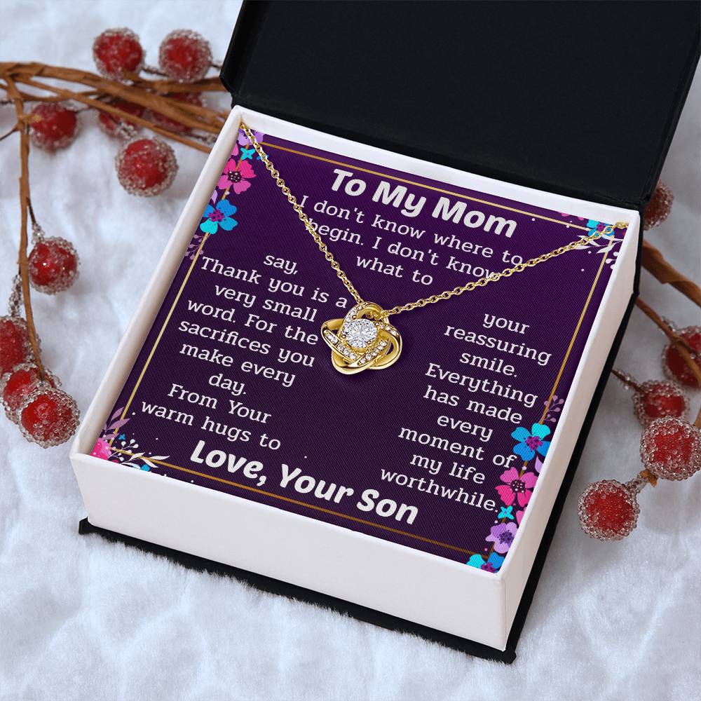 Necklace Gift For Mom From Son Love Knot Necklace