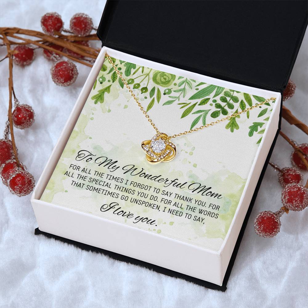 Gift For Mom Birthday Mothers Day Gift Idea From Daughter Mom Wedding Gift From Bride Mother Of The Groom Gift Mothers Day Necklaces Love Knot Necklace