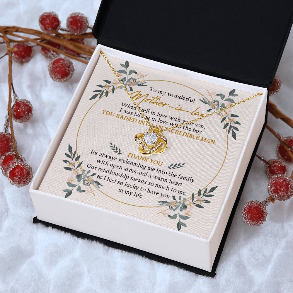 To My Mother In Law Love Knot Necklace