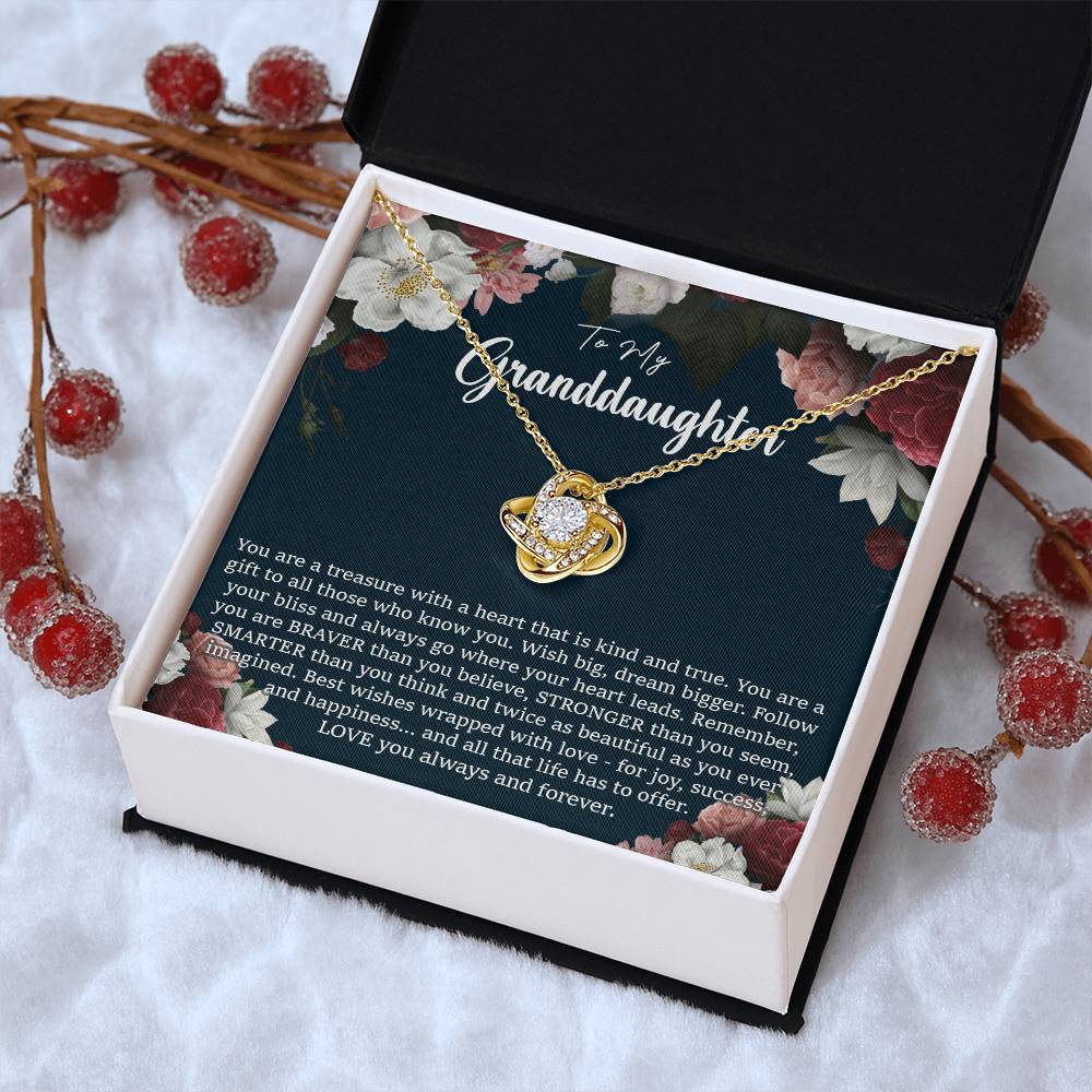 To My Granddaughter Necklace Granddaughter Gift From Grandma Birthday Graduation Gift Love Knot Necklace