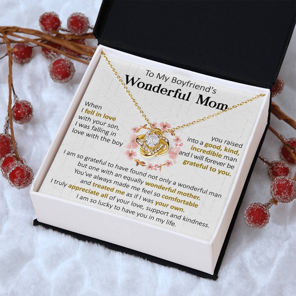 Gift For Boyfriend's Mom Forever Equally Wonderful Mother Love Knot Necklace Love Knot Necklace