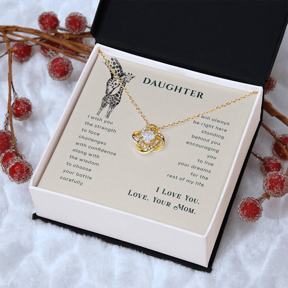 Mother Daughter Giraffe Necklace Gift For Daughter- Giraffe Necklace Gift From Mom Birthday Gift For Daughter Graduation Gift Always Have You Love Knot Necklace